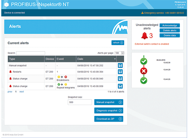 PROFIBUS 错误自动报警